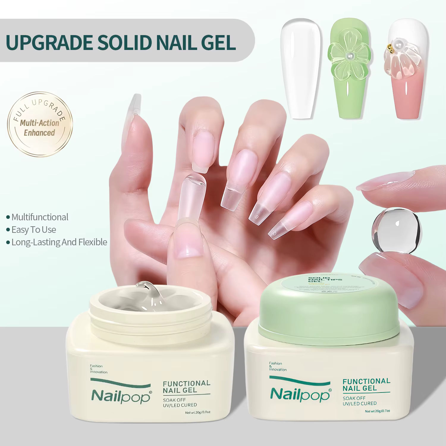 Nailpop – colle Gel solide pour ongles à pression