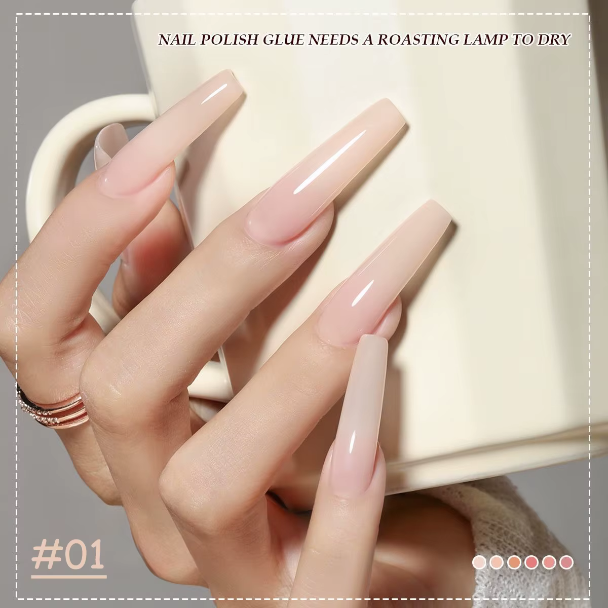 MIANEL 1 pièce 12ML Vernis à ongles gel poudre nude transparent effet glace blanchissant