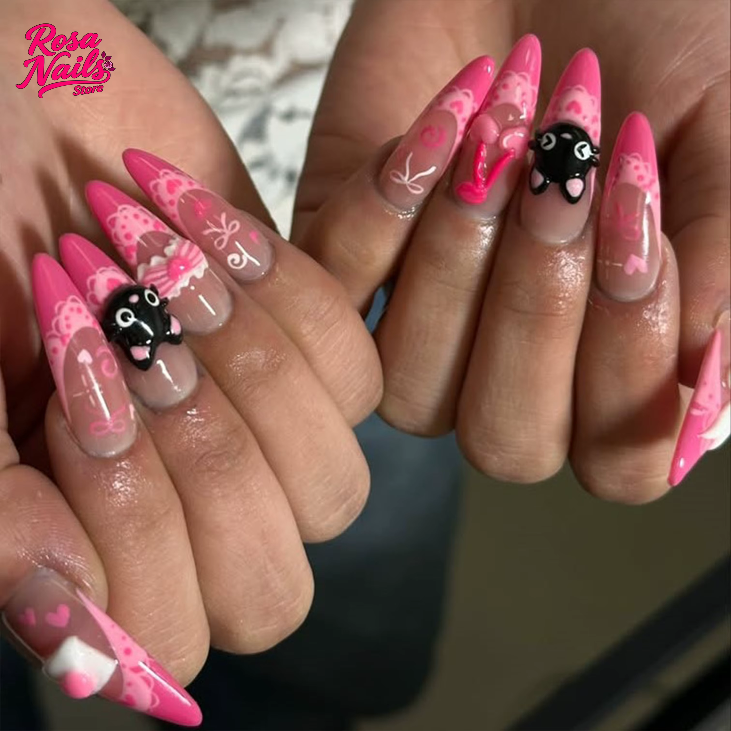 Ensemble de faux ongles pour la saint-valentin