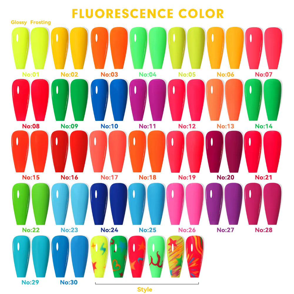Verhéritage à Ongles Fluorescent en Gel Néon Semi Continu