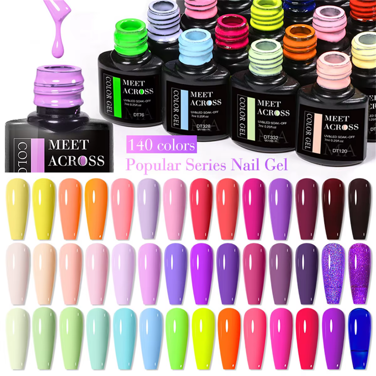 6 pièces Gel vernis à ongles ensemble HEMA gratuit 7ml Semi Permanent tremper UV Gel