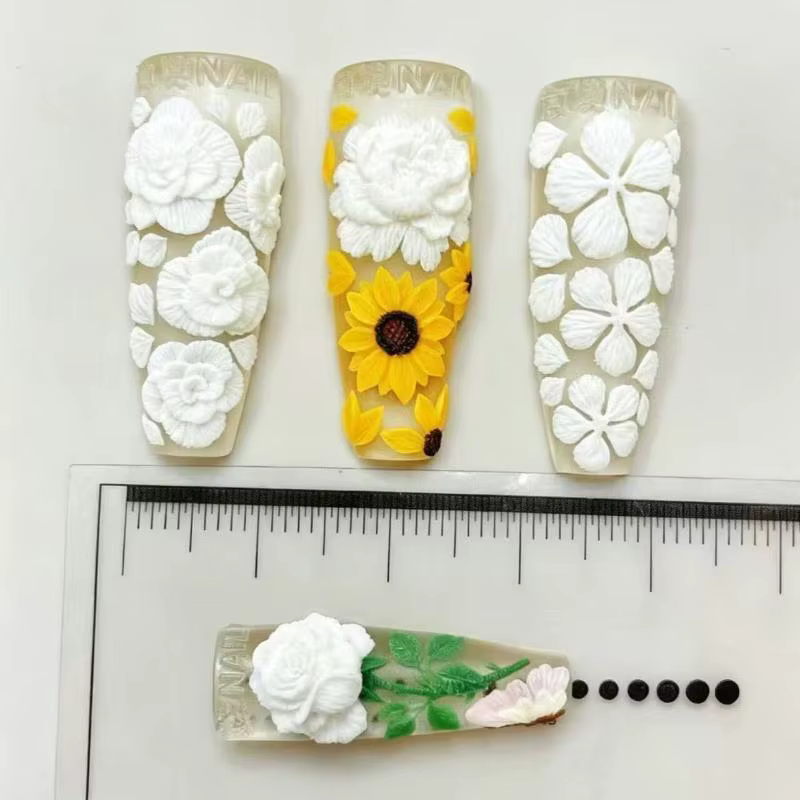 Moule à ongles en Silicone Transparent 3D