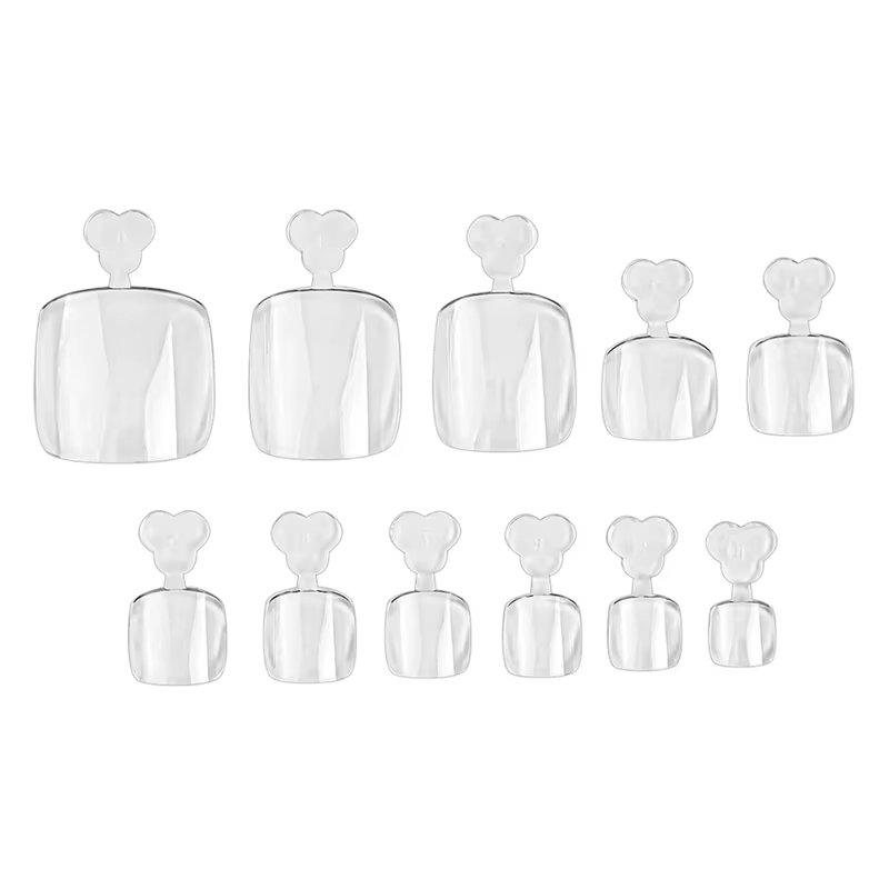 550 pièces couverture complète faux ongles Ultra mince clair presse sur orteil pied