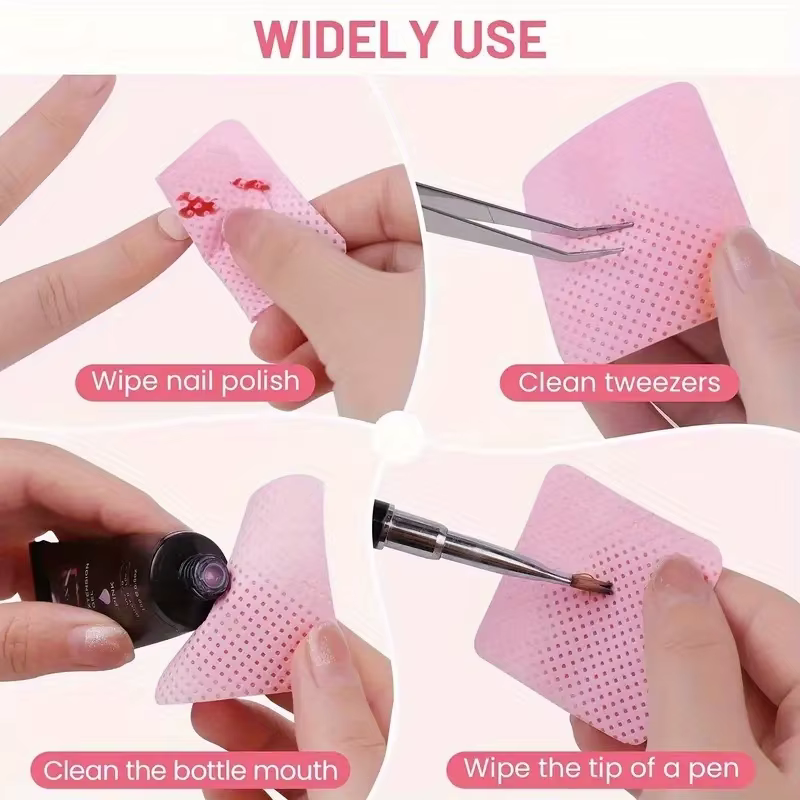 20/600 pièces lingettes à ongles non pelucheuses Gel tissus de nettoyage tampons dissolvant de vernis