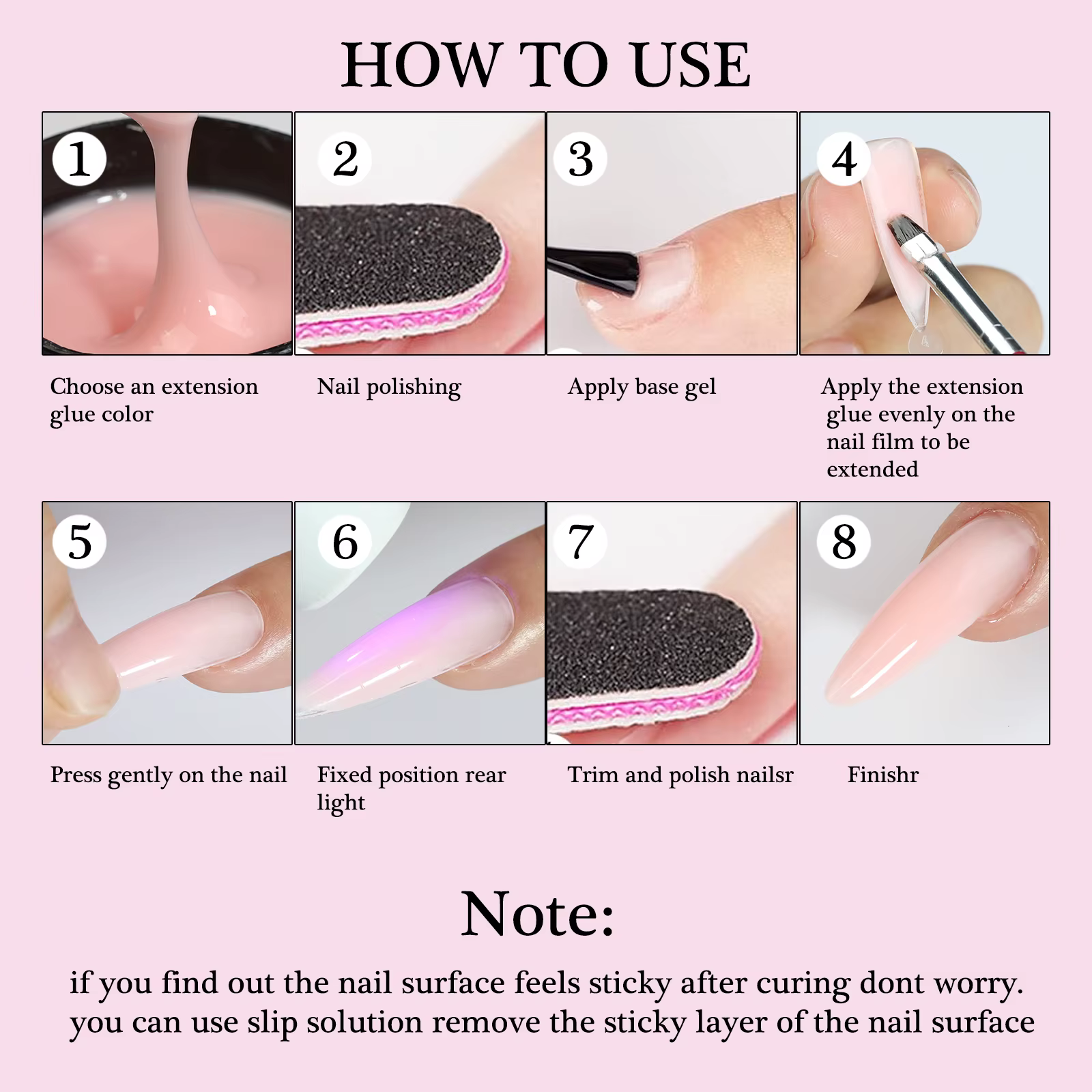 Gel d'extension d'ongles Transparent