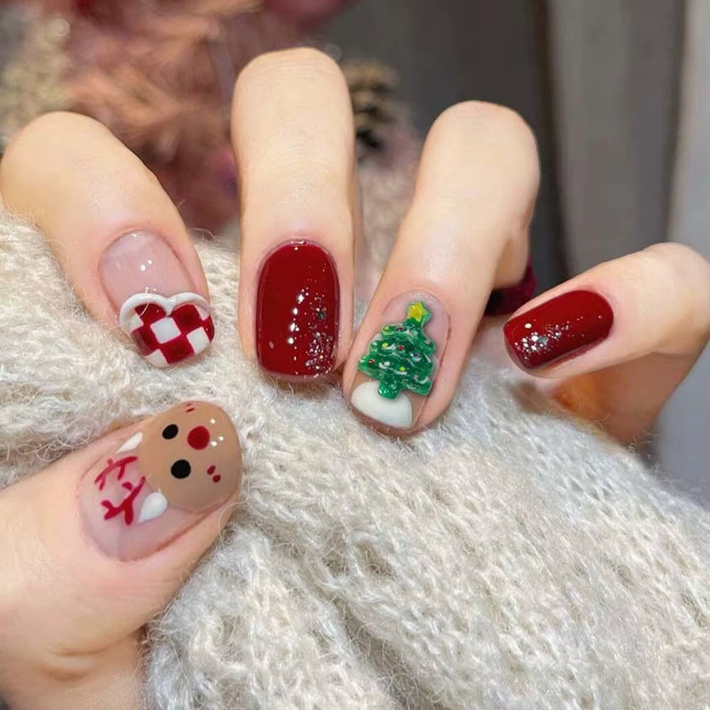 10 pièces/ensemble fournitures pour ongles décorations d'ongles de noël ornements de manucure breloques