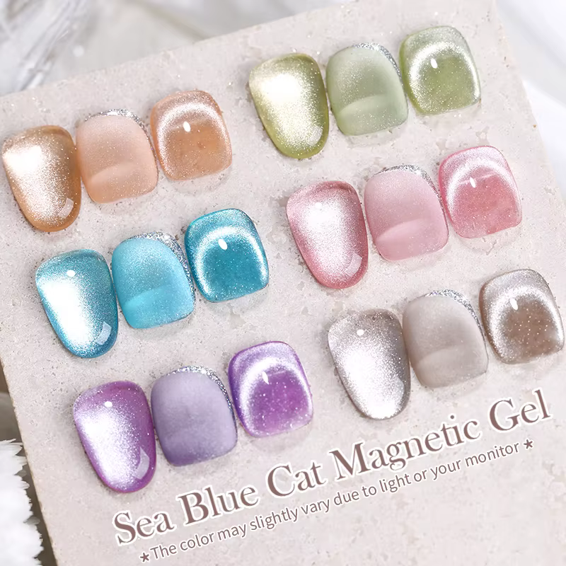 BORN PRETTY – vernis à ongles Gel magnétique chat bleu mer