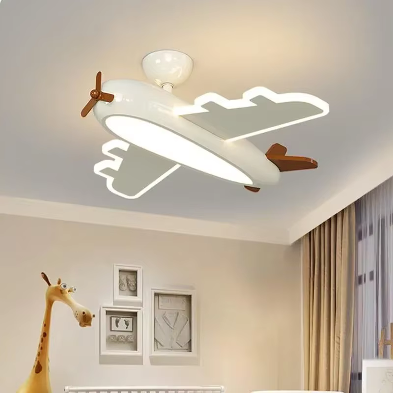 Plafonnier avion dessin animé enfants plafonnier Design créatif Led lampe blanche salon salle à manger bébé chambre décor lampe