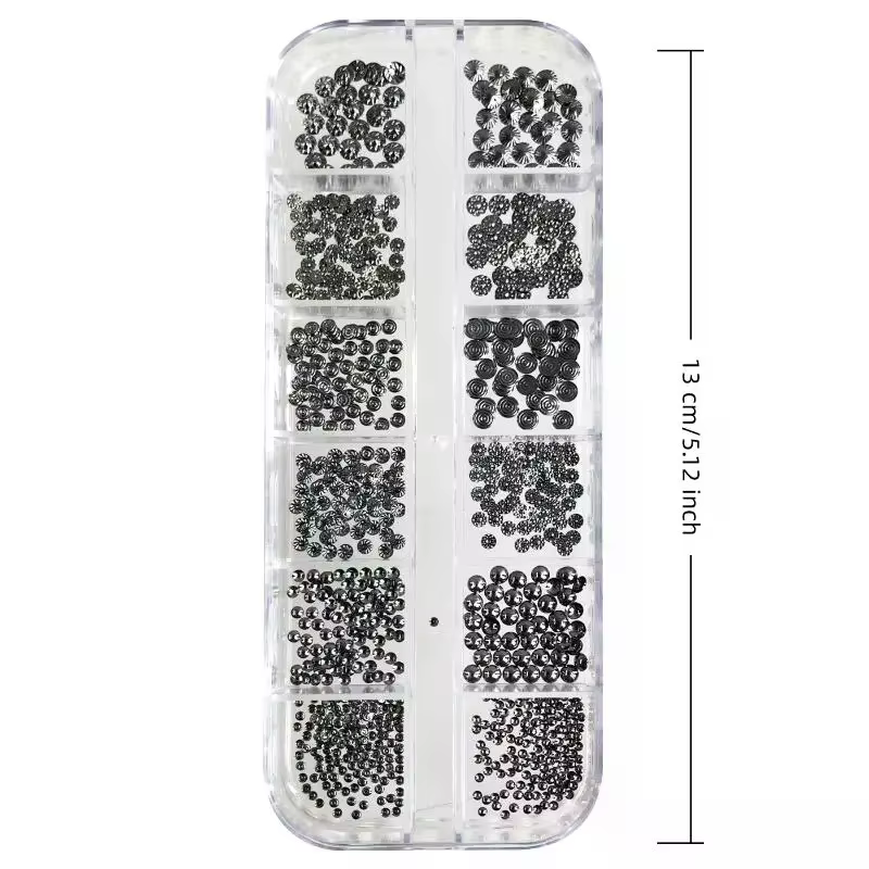 12 Grilles de Charms Métalliques pour Ongles