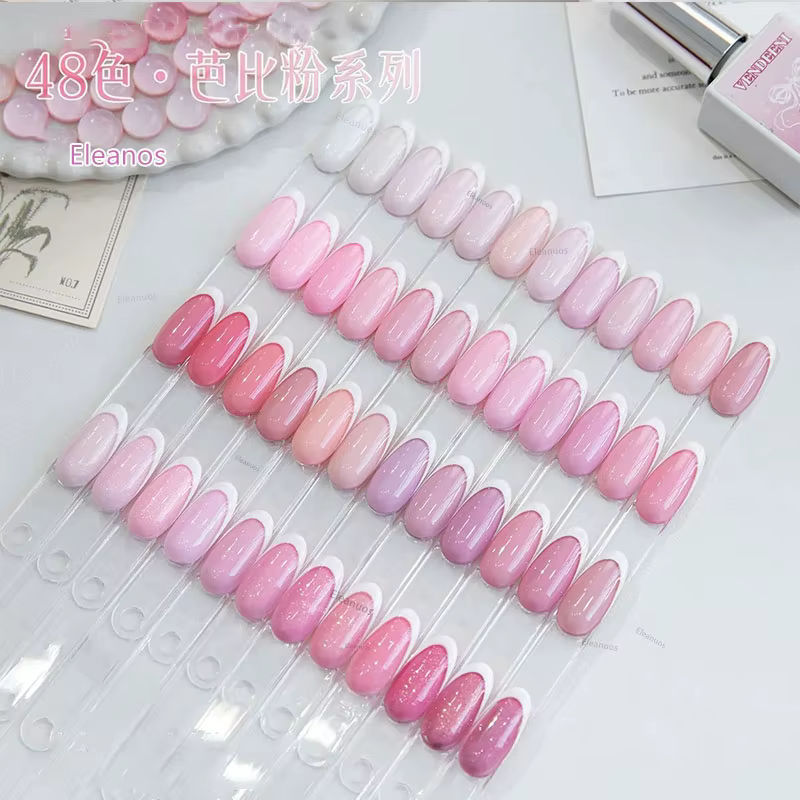 Kit de 48 vernis gel rose nude haute saturation pastel avec nuancier