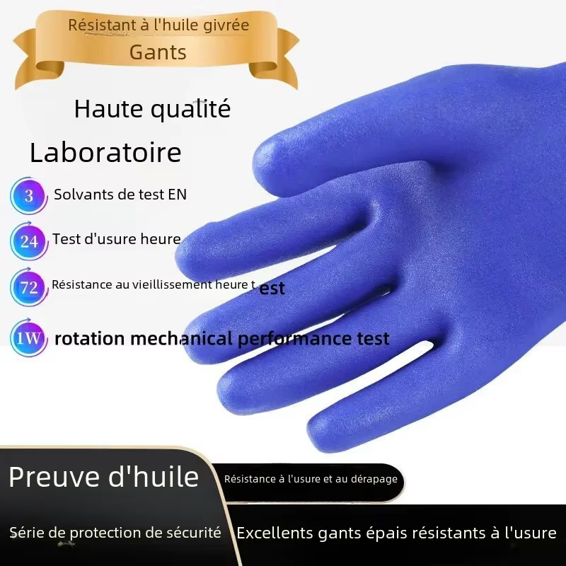 Gants industriels résistants aux produits chimiques, Protection épaisse, antidérapante, résistante à l'huile et aux acides
