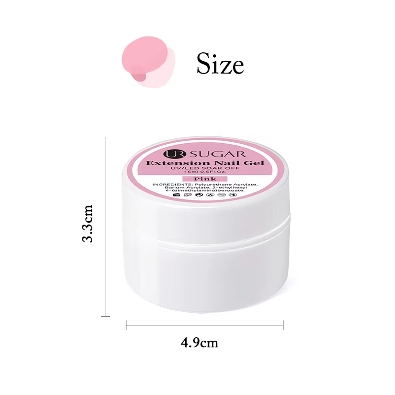 UR SUGAR 15ml boîte Extension Gel pour ongles gelée rose blanc clair Gel UV Gel dur
