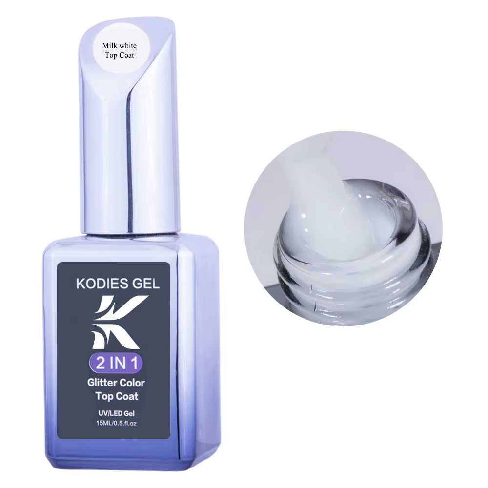 KODIES GEL-Verhéritage à Ongles Gel UV Blanc Laiteux, Finition Gelée Translucide, Non Collant, Brcorporelle, Semi Continu