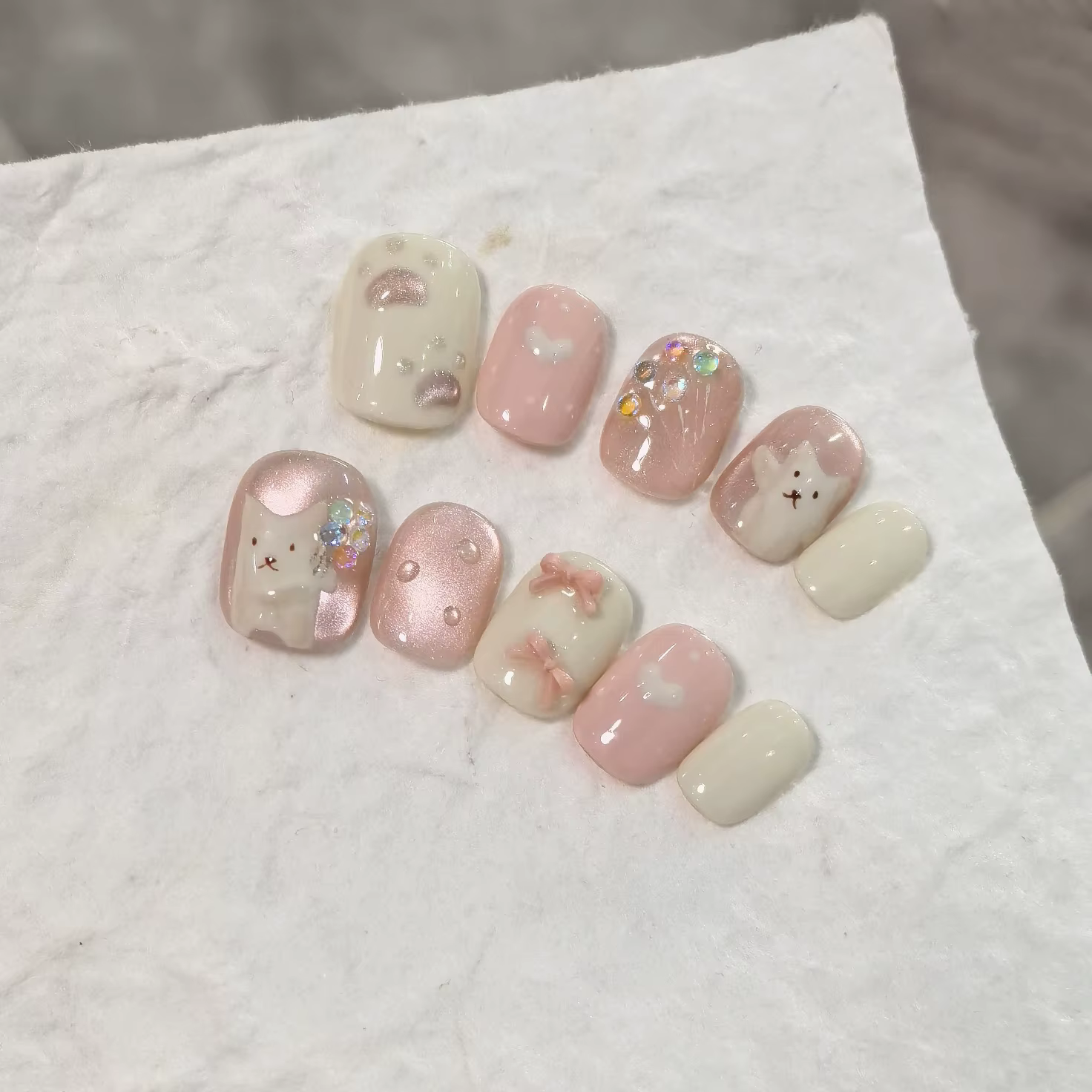 Ensemble de 10 ongles à pression faits à la main