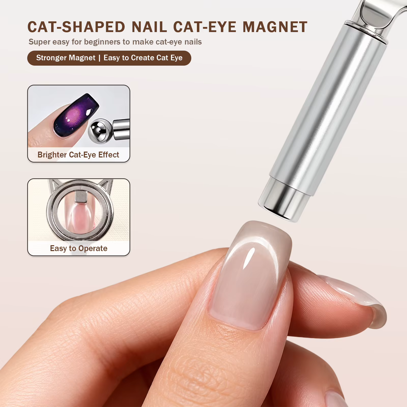 Stylo magnétique pour gel œil de chat en forme d'oreilles de chat