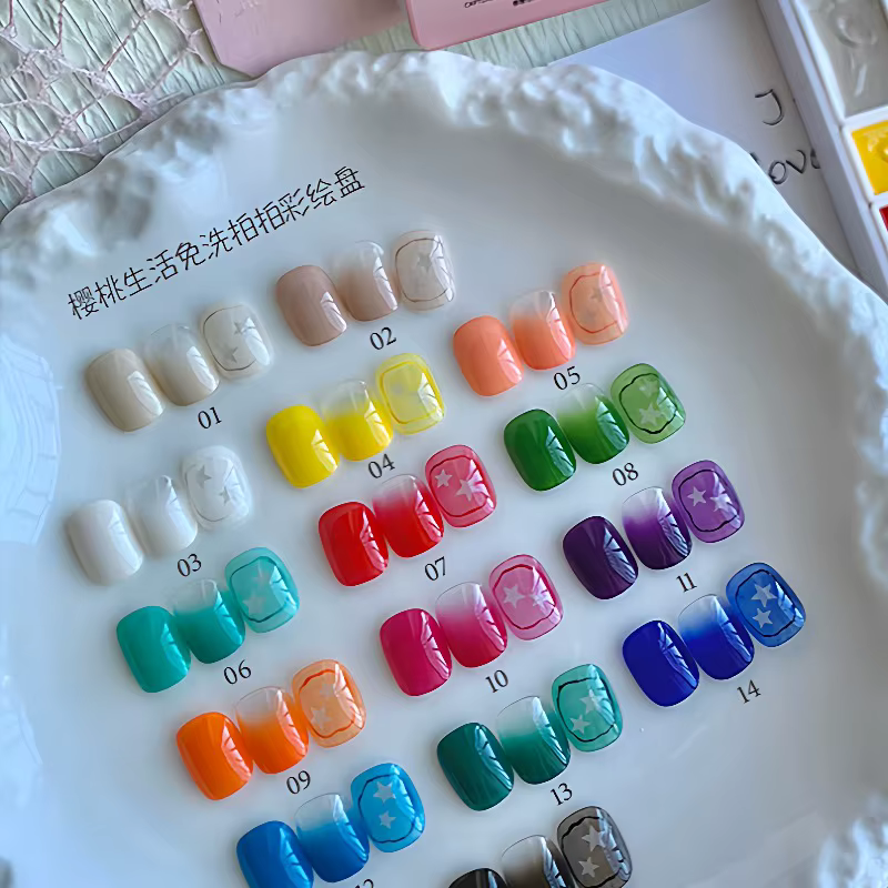 Palette de 15 couleurs de gel à ongles à texture mate 4-en-1 pour dégradé et transfert de motifs