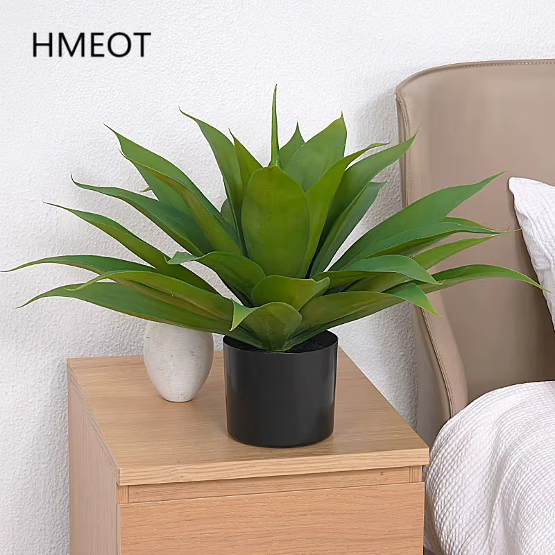 Plante succulente verte artificielle d'agave tropicale avec pot, ornements de balcon extérieur, décorations d'intérieur à la maison, décorations de chambre à coucher, 1,5 pi, H2042