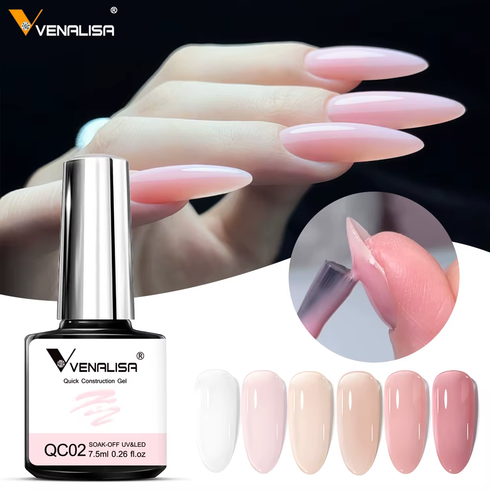 VENALISA 7.5ml Gel de Construction rapide Semi Transparent ongles français