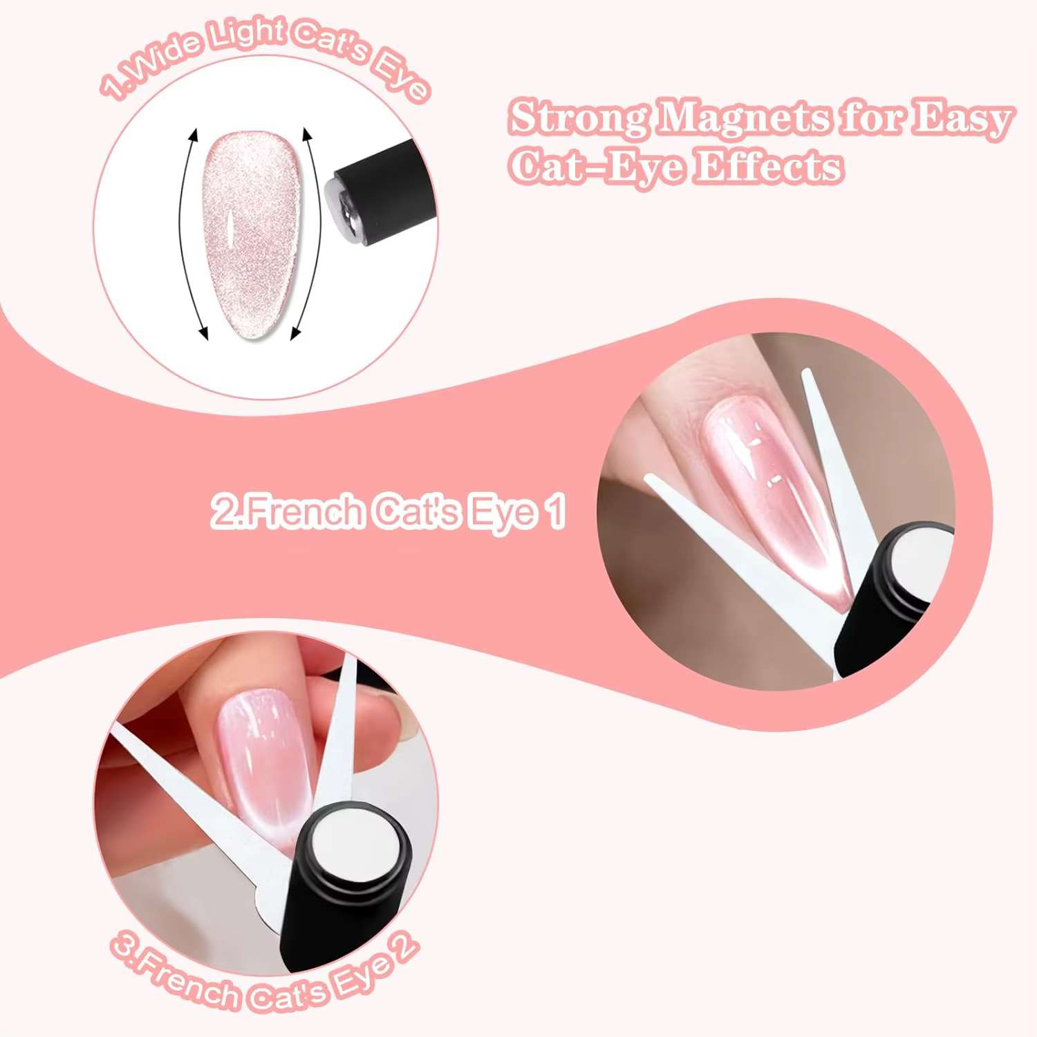 Aimant pour ongles à Double tête