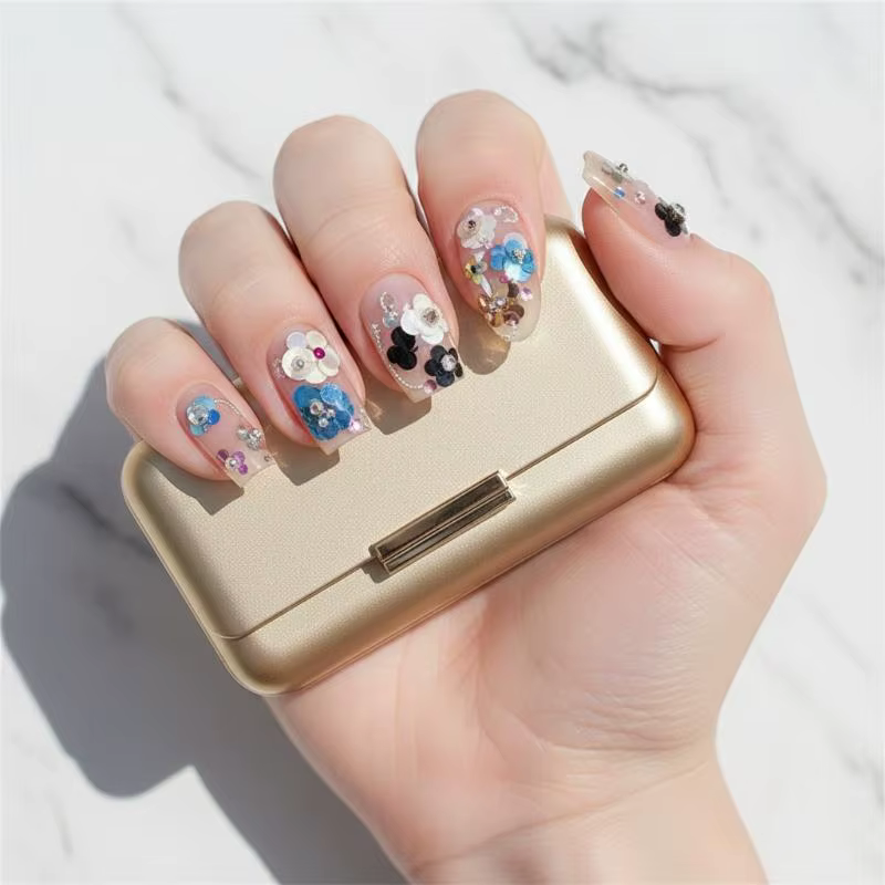 12 Grilles de mini-paillettes pour nail art