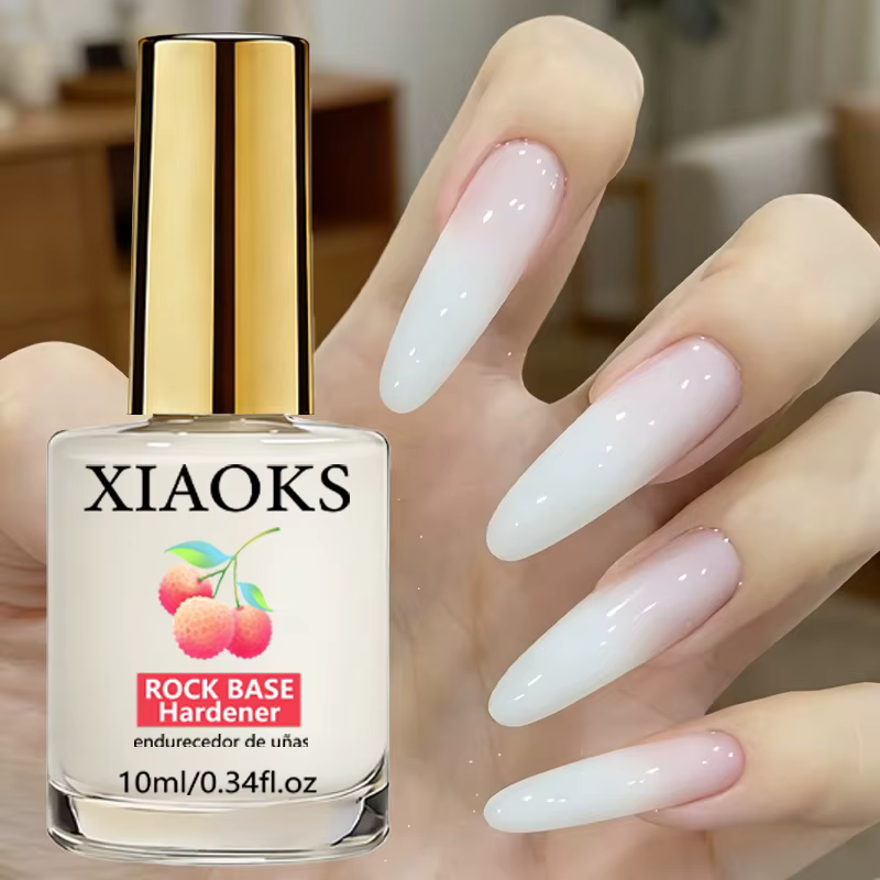 Vernis à ongles blanc laiteux, texture lisse, application facile, couvrance uniforme, fini translucide et doux, formule à séchage rapide, Hig