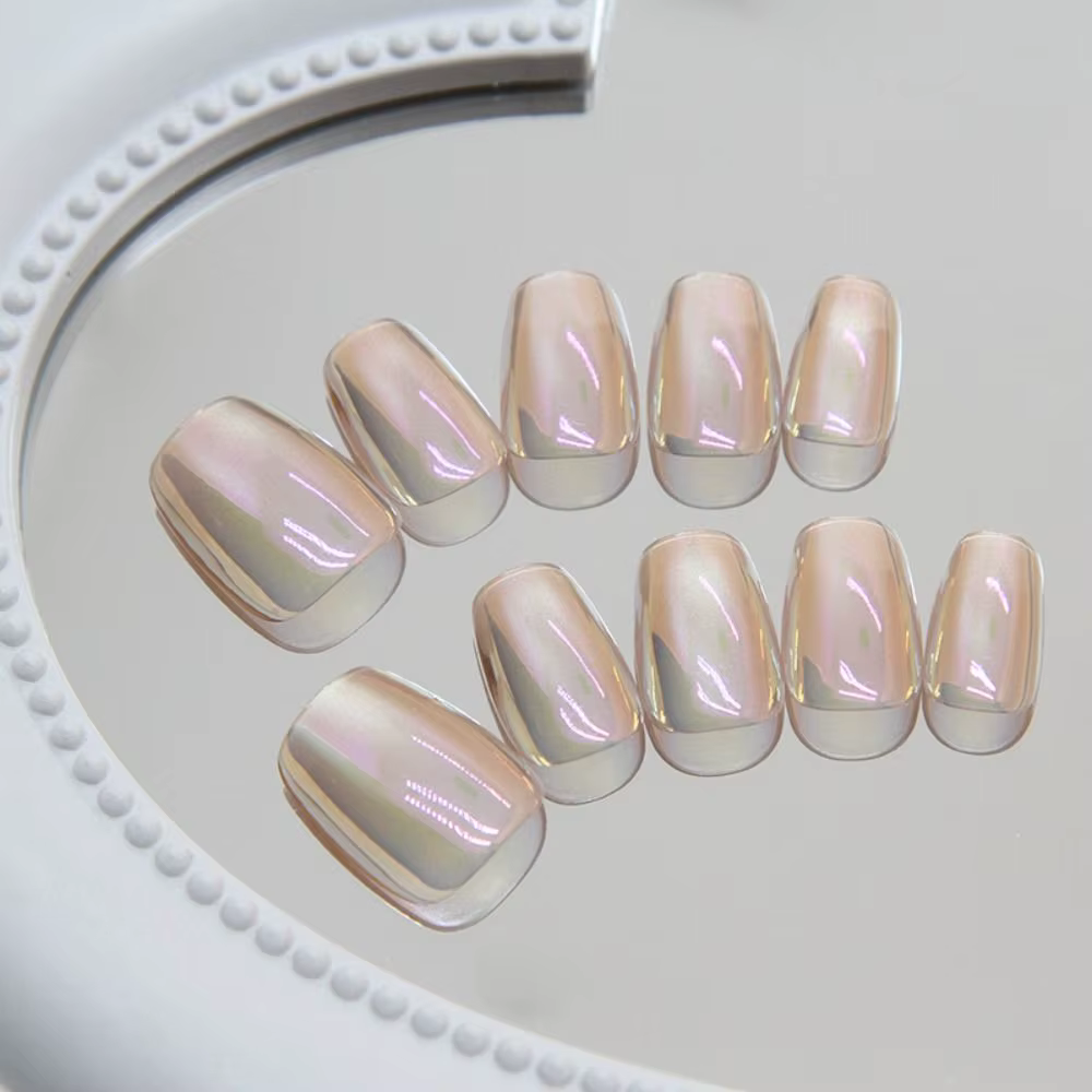 Faux ongles carrés longs et brillants