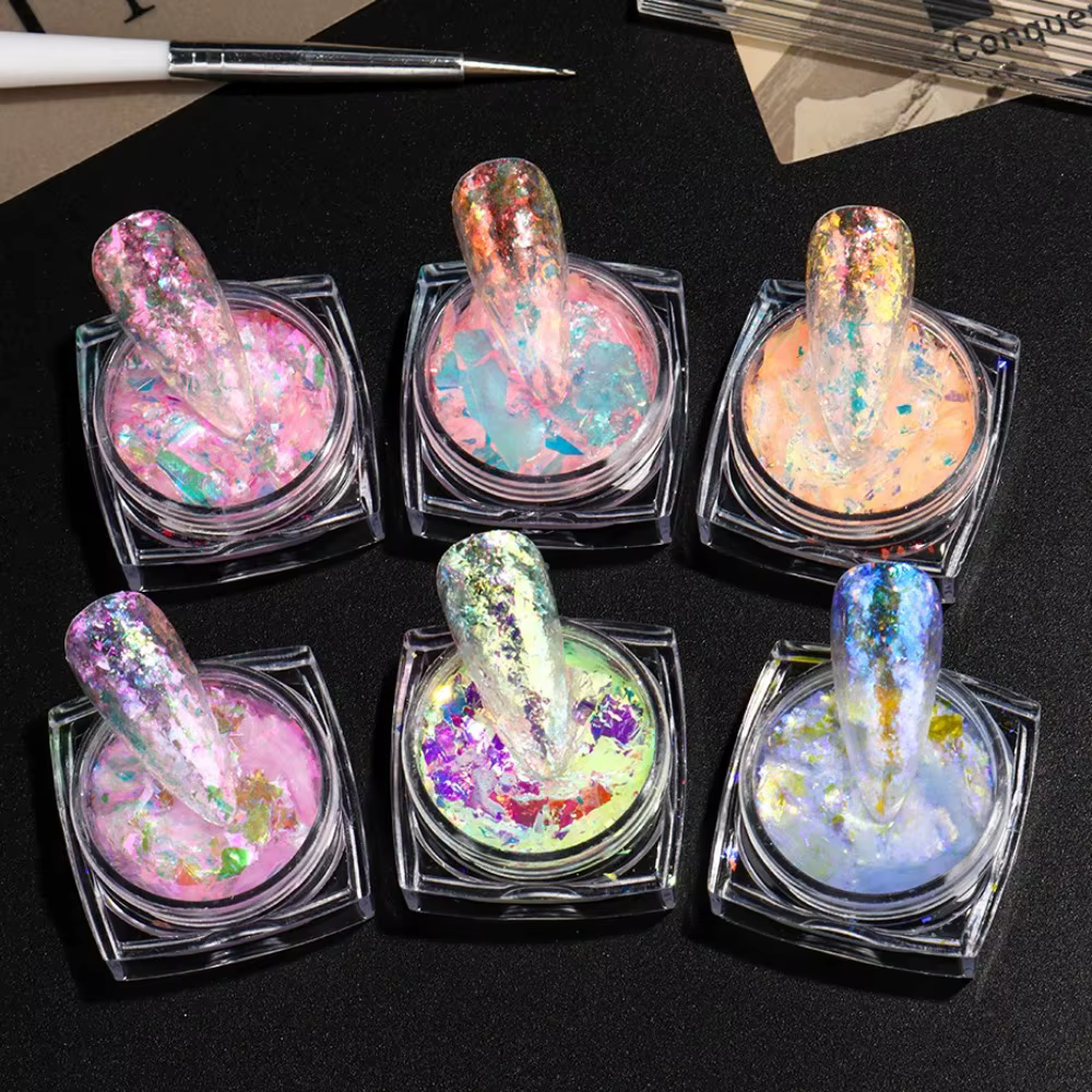 Paillettes pour ongles Aurora Opal