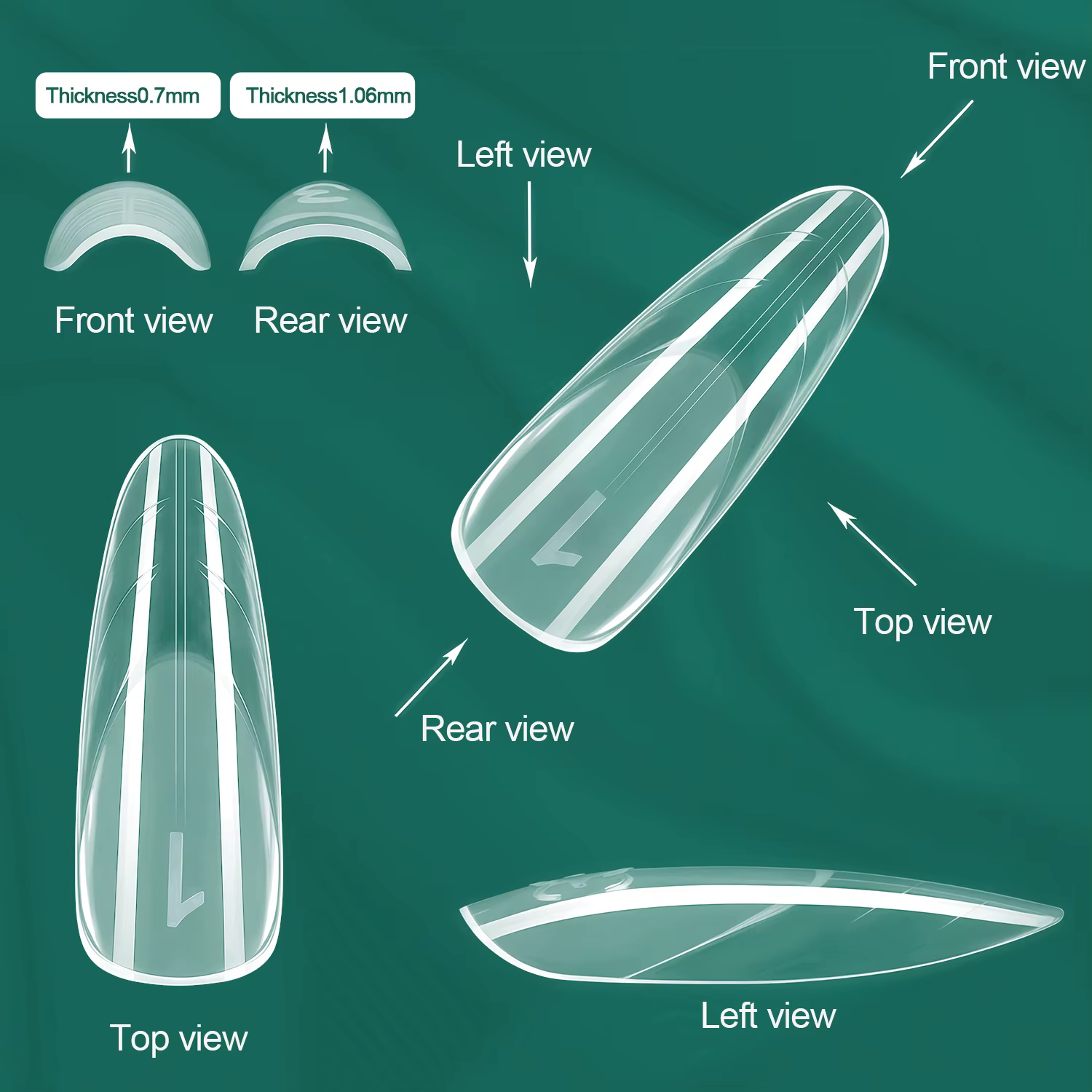 Nailpop French Zone Dual Nail Forms 15 Tailles Ultra Résistantes Professionnelles Faciles à Réutiliser pour Extension