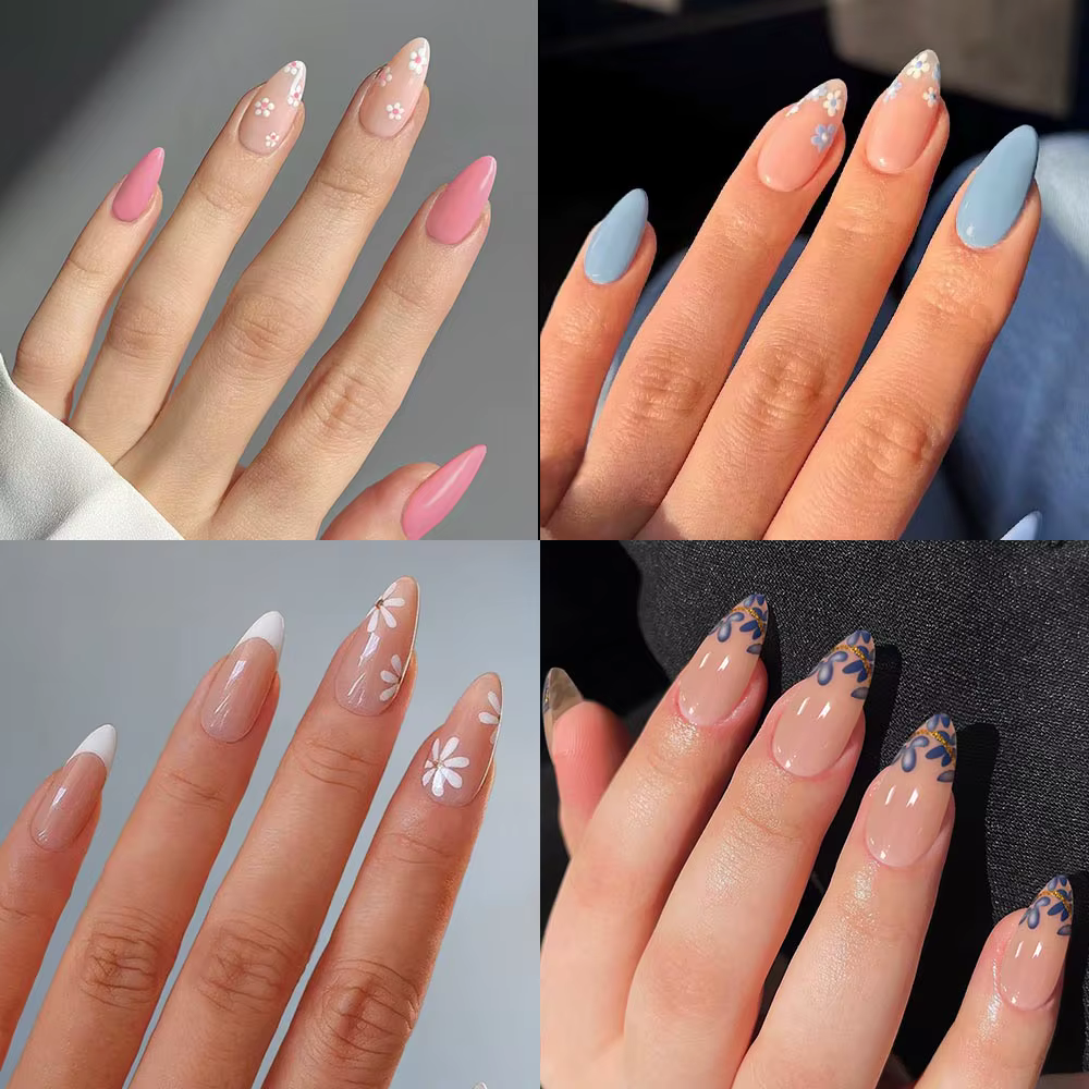 96 pièces (quatre styles) ongles en amande