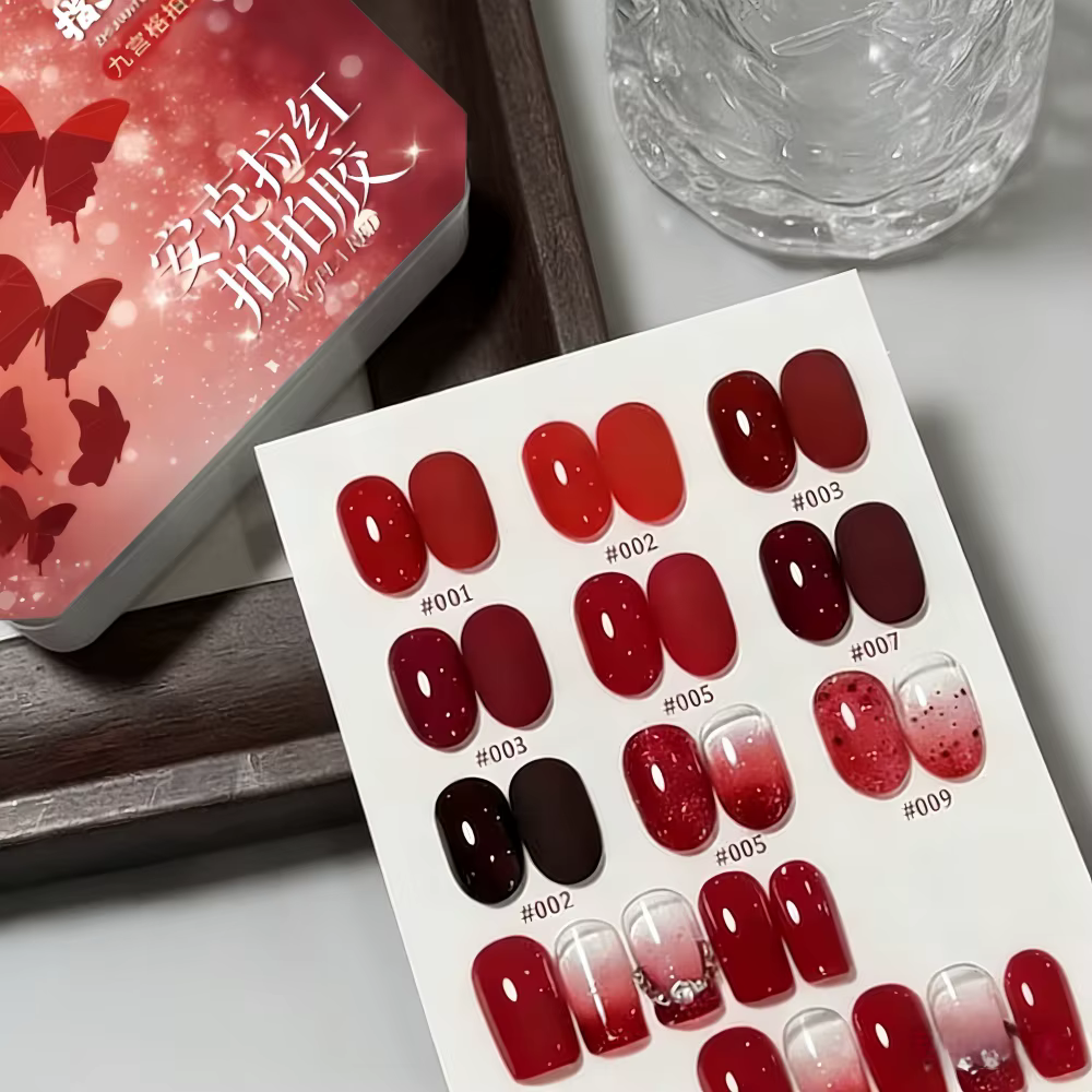 Ensemble de vernis à ongles rouge uni 9 couleurs