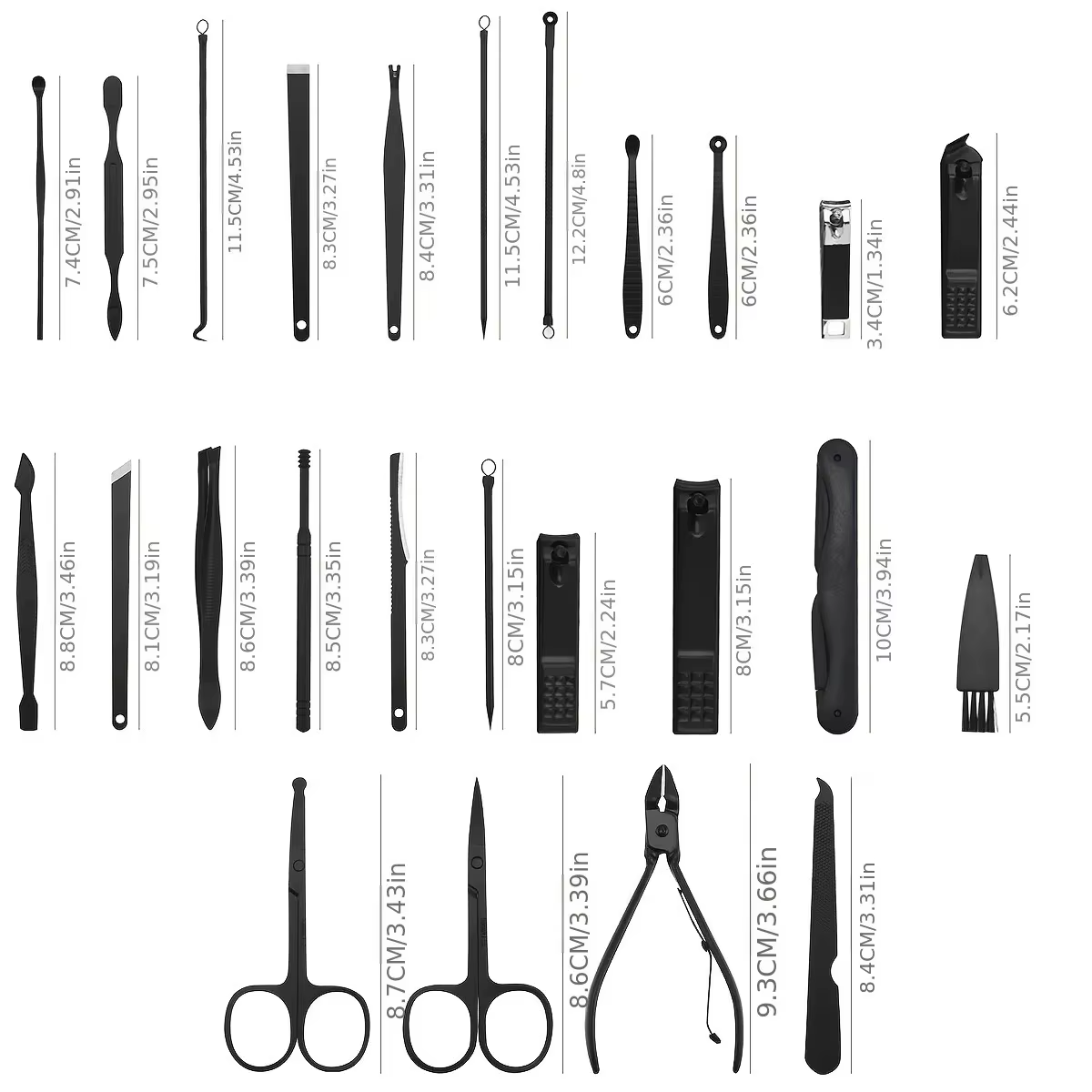 Kit de manucure professionnel en acier inoxydable avec étui portable