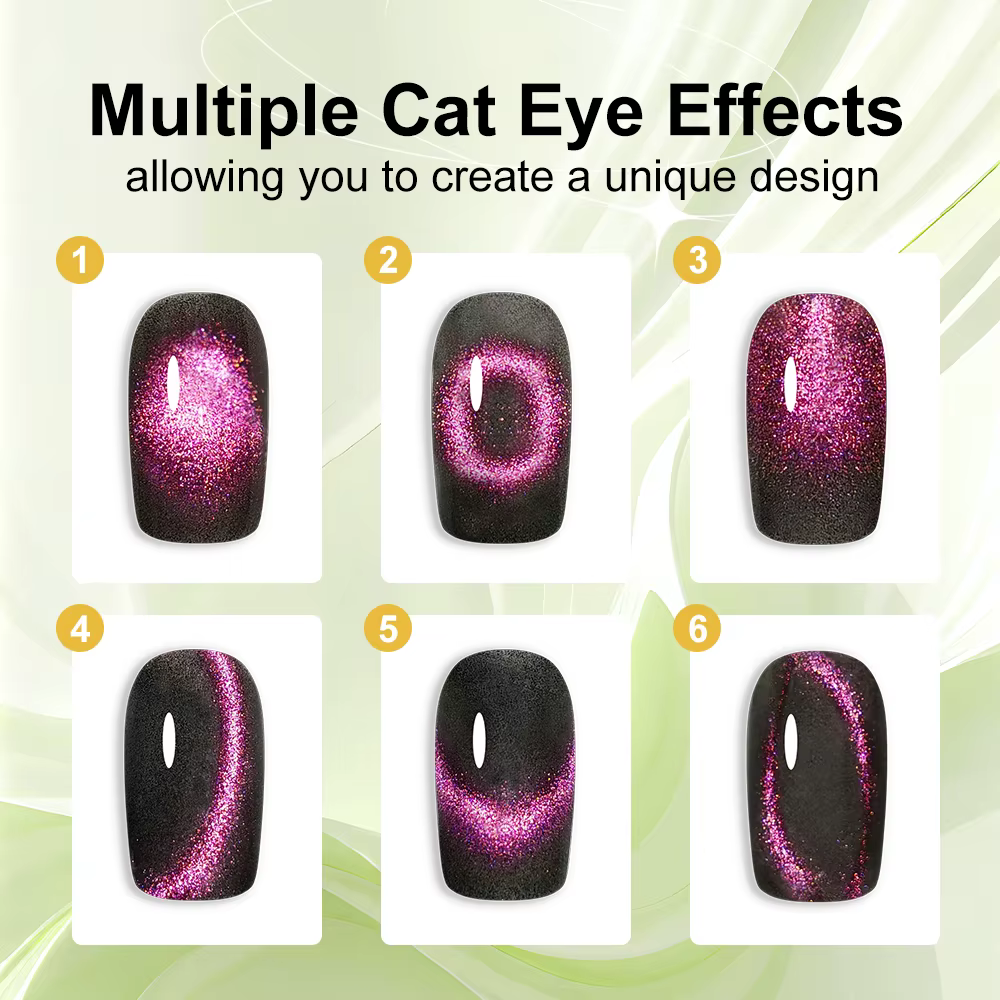 Ensemble de vernis à ongles magnétique œil de chat à paillettes arc-en-ciel