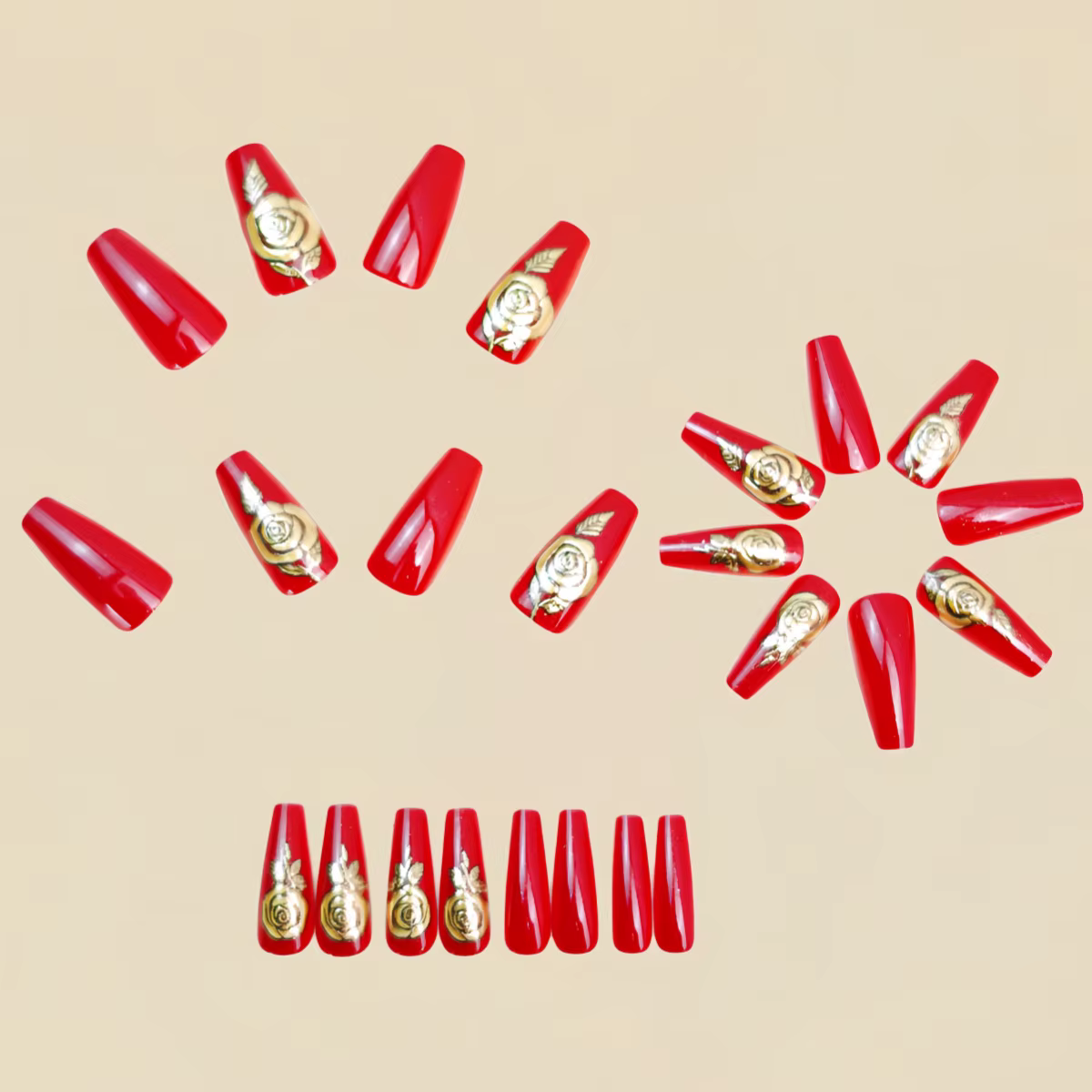 Faux ongles mi-longs pour femmes