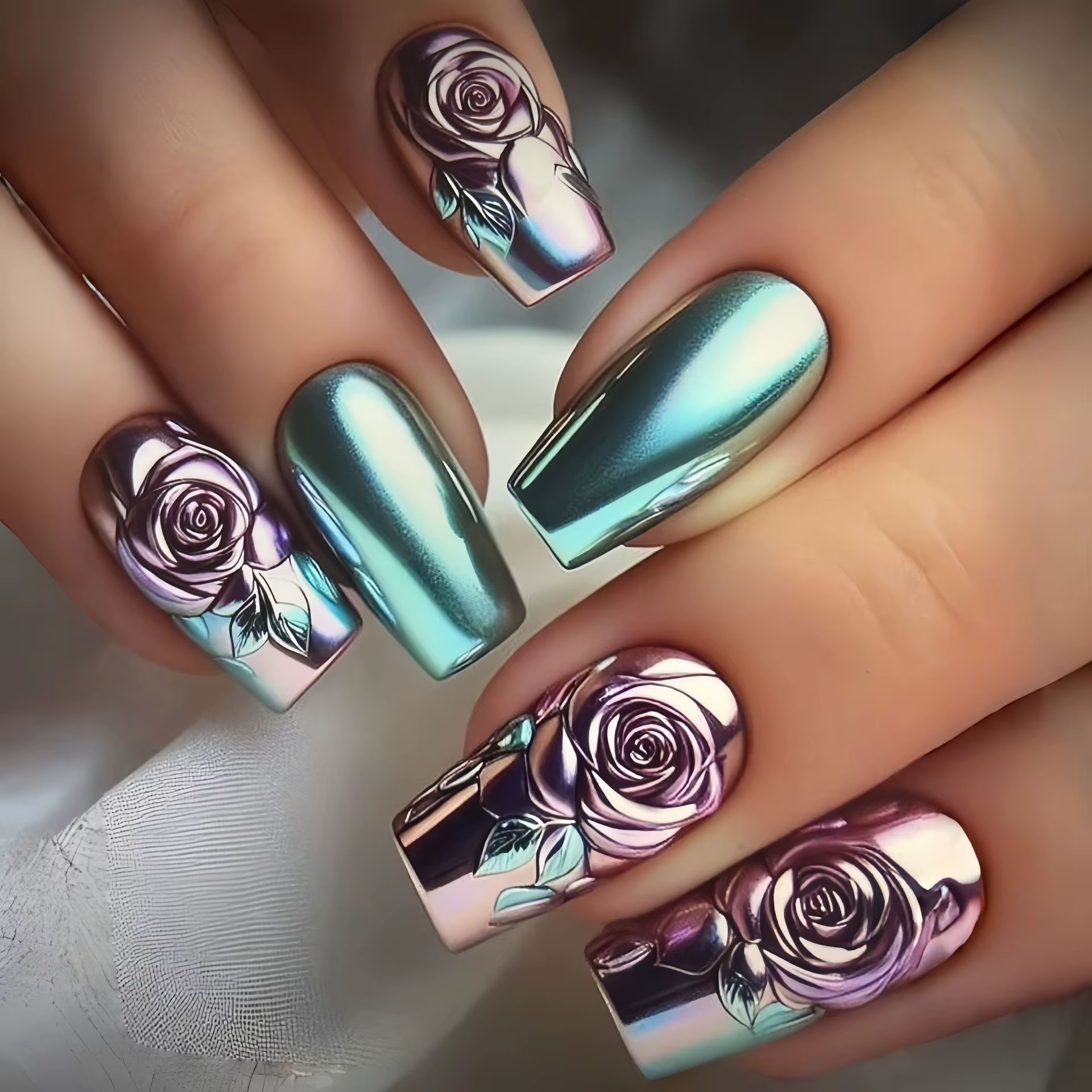 Faux ongles portables en forme d'amande