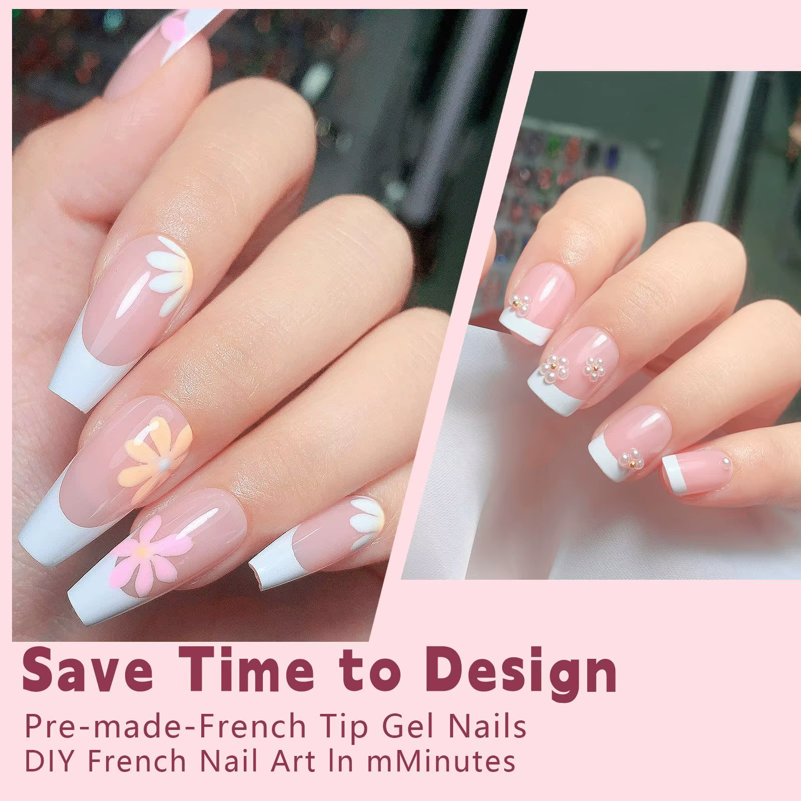 150 faux ongles à presser