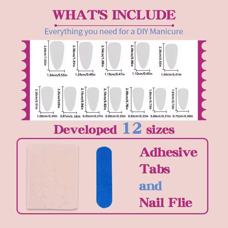 24 faux ongles longs et pointus