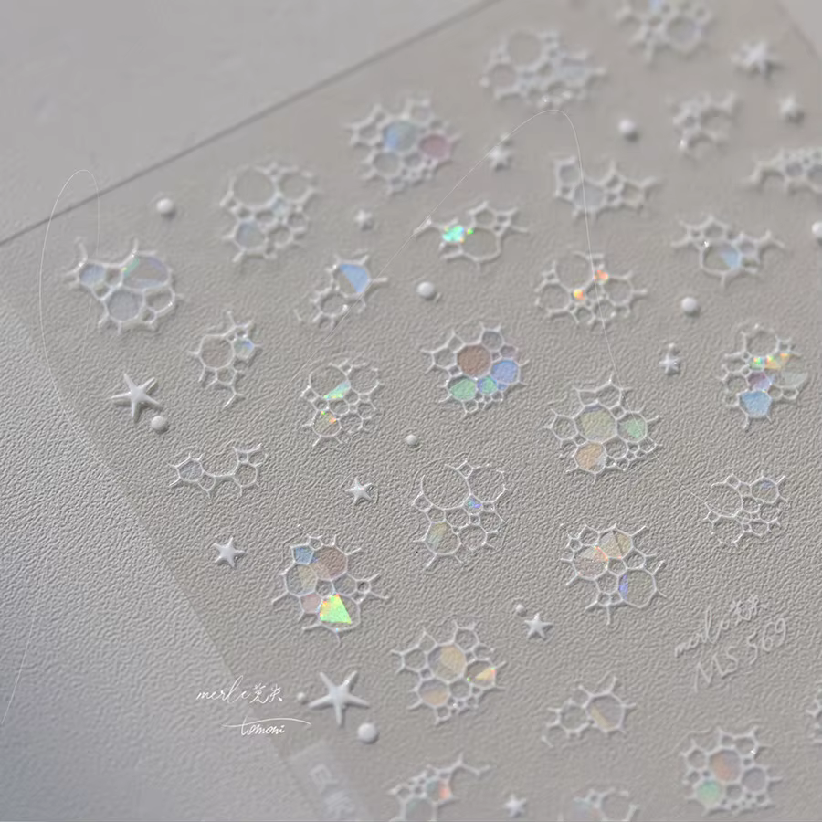 Autocollant de manucure décoratif en relief souple