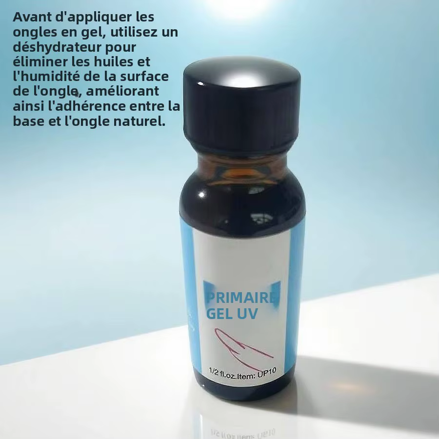 Primaire Gel Préparateur pour Ongles 14ml – Agent Adhésif Sans Lampe UV Requise – Empêche le Relevage des Gels Manucurés