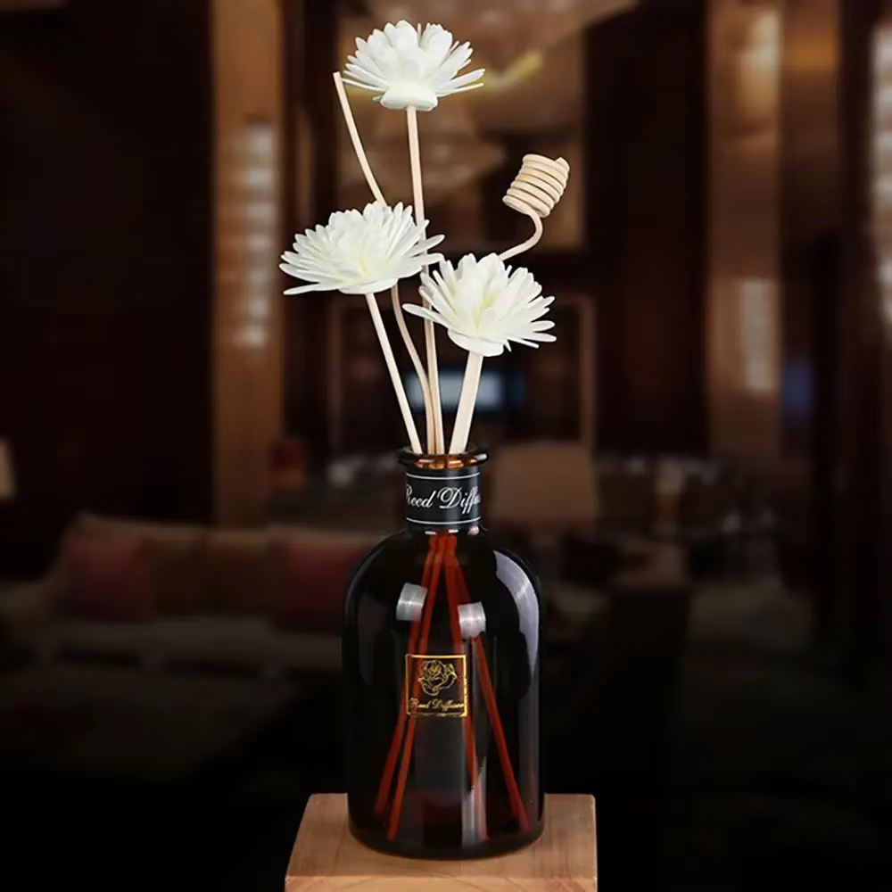 Diffuseur de parfum d'huile aromatique, désodorisant, fleur artificielle, fleur d'aromathérapie, diffuseur en rotin