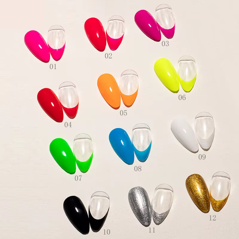 Kit de vernis à ongles gel semi-permanent 12 couleurs 8 ml