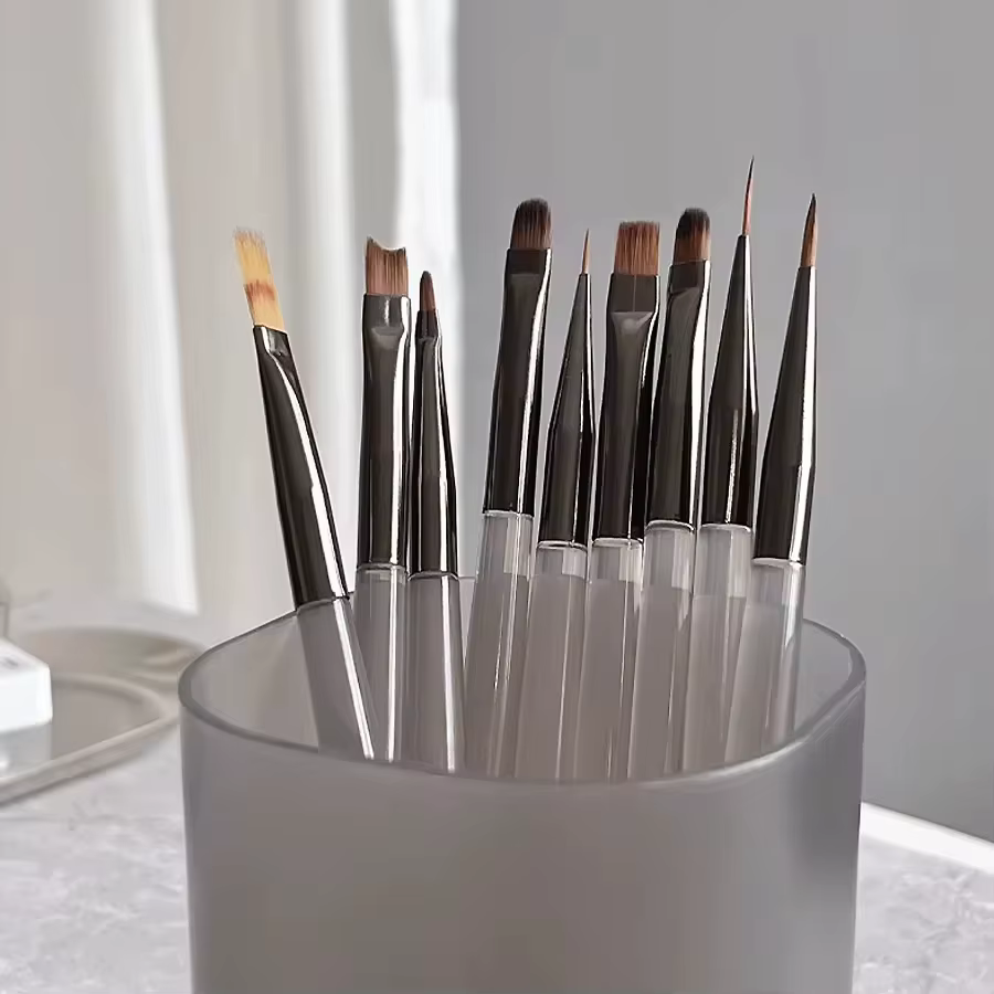 Ensemble de 9 pinceaux gris pour nail art
