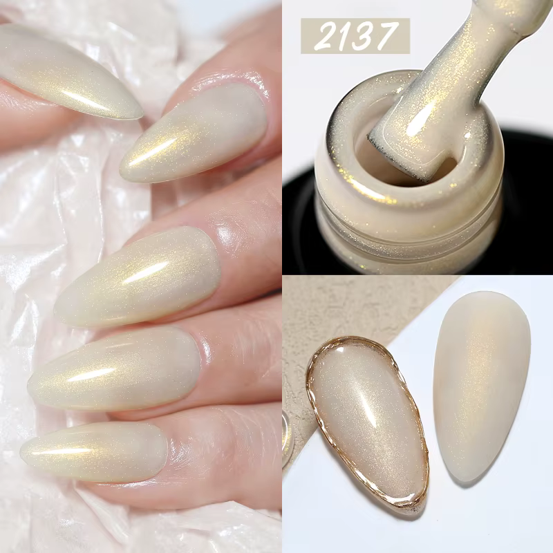 NAILCO 10 Couleurs 10ml Vernis à Ongles Gel Effet Coquille Brillante Paillettes Scintillantes Perle Gel