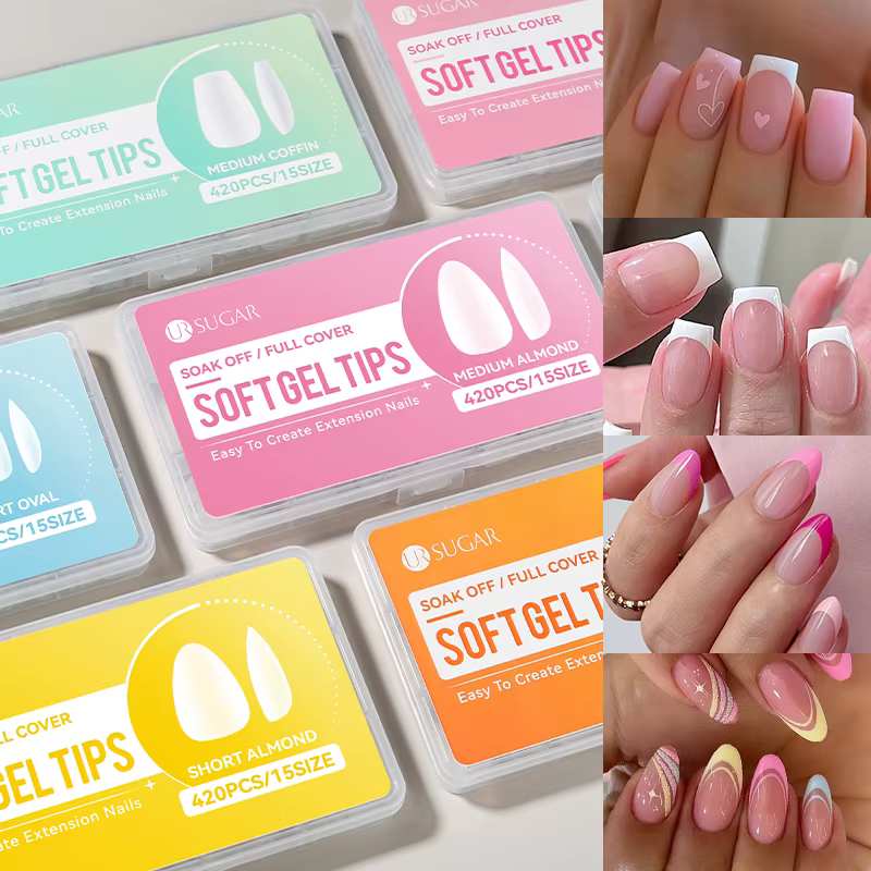 UR SUGAR 420PCS/Boîte Capsules d'ongles en gel souple