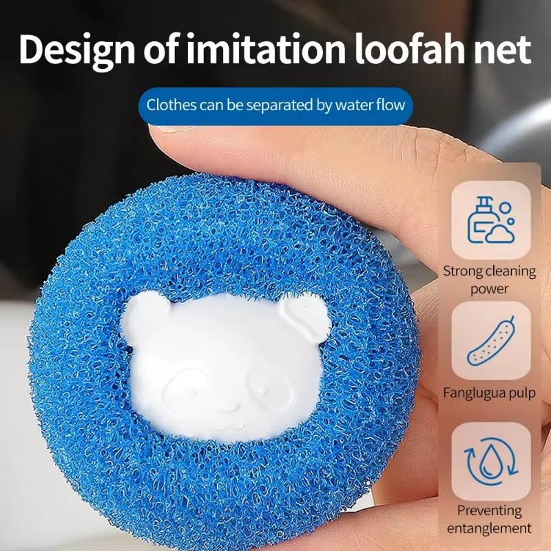 Boules à lessive collecteur de poils d'animaux pour Machine à laver collecteur de peluches de lessive réutilisable élimine la peluches des vêtements accessoires pour chats de compagnie
