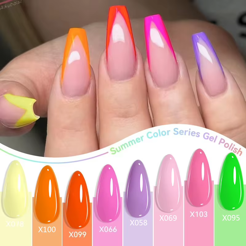LILYCUTE 8 pièces Vernis à ongles gel couleur macaron 7ml Rose et rouge printaniers Semi-permanent Soak Off Gel UV Fournitures pour manucure de vacances