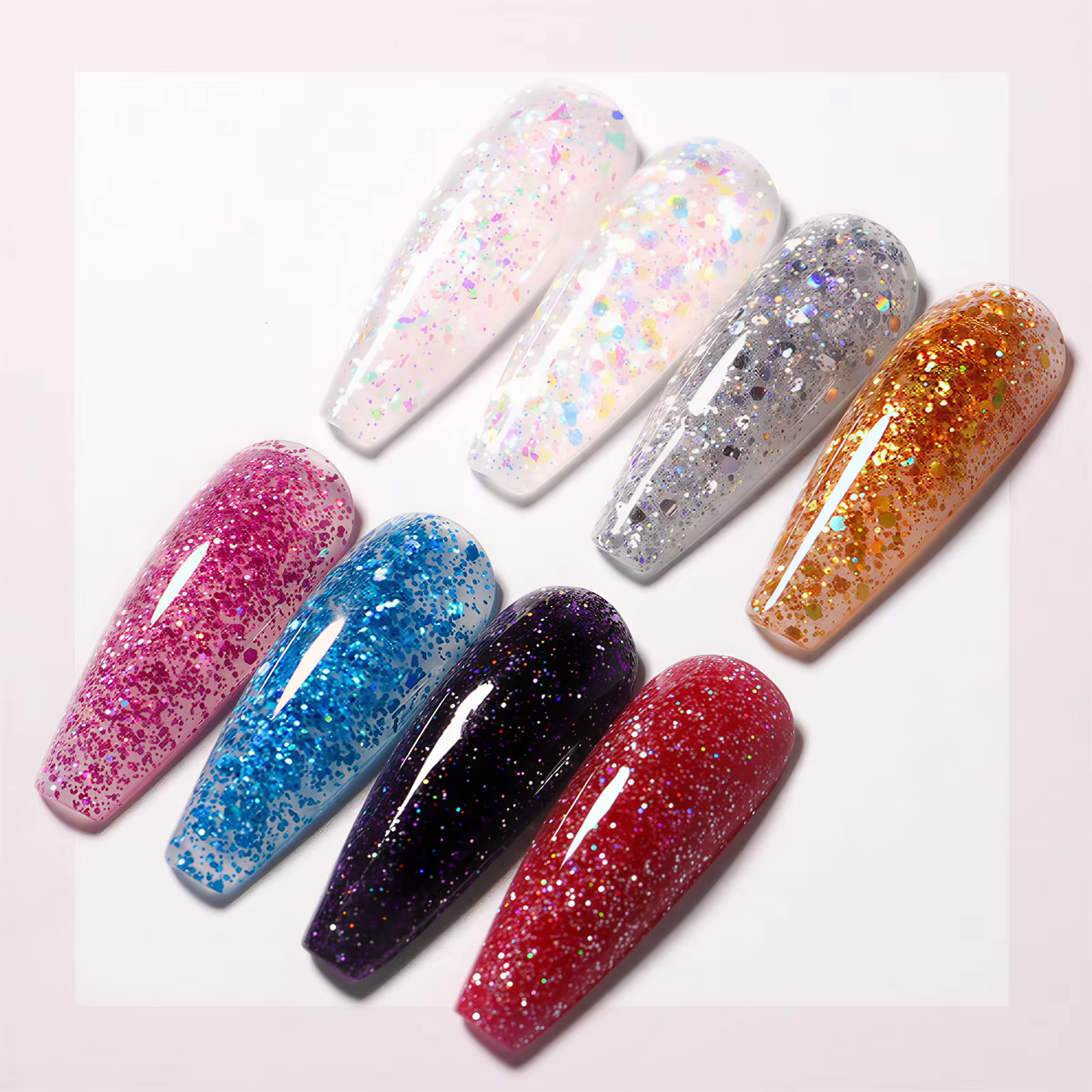 Misscheering Gel Acrylique Pailleté 15ml pour Extension d'Ongles