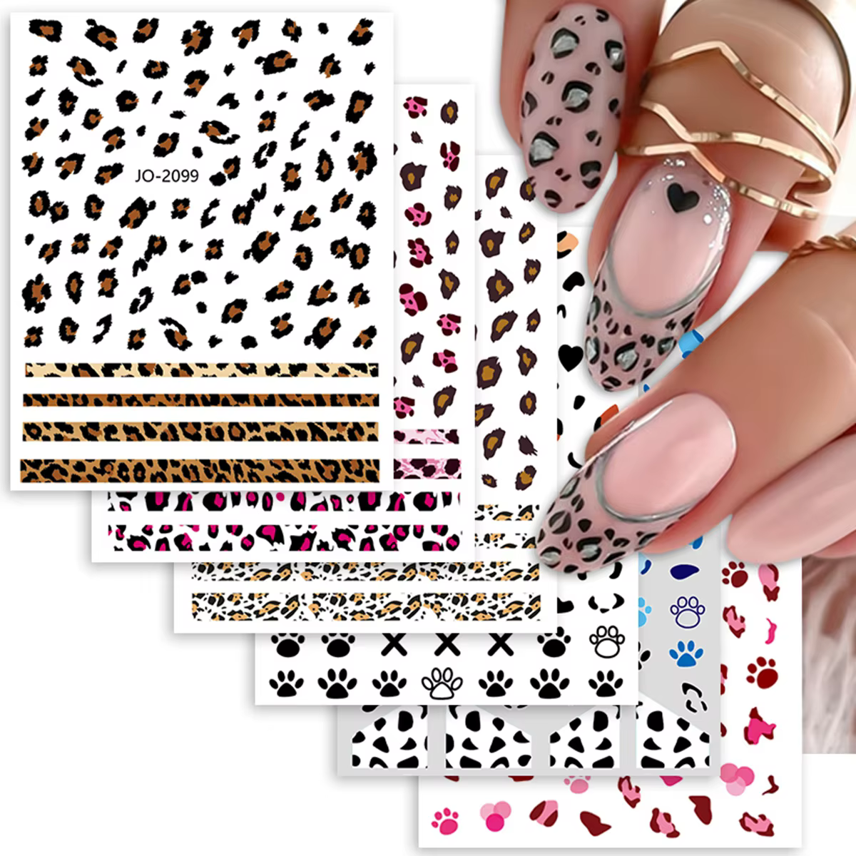 Ensemble d'autocollants léopard pour Nail Art