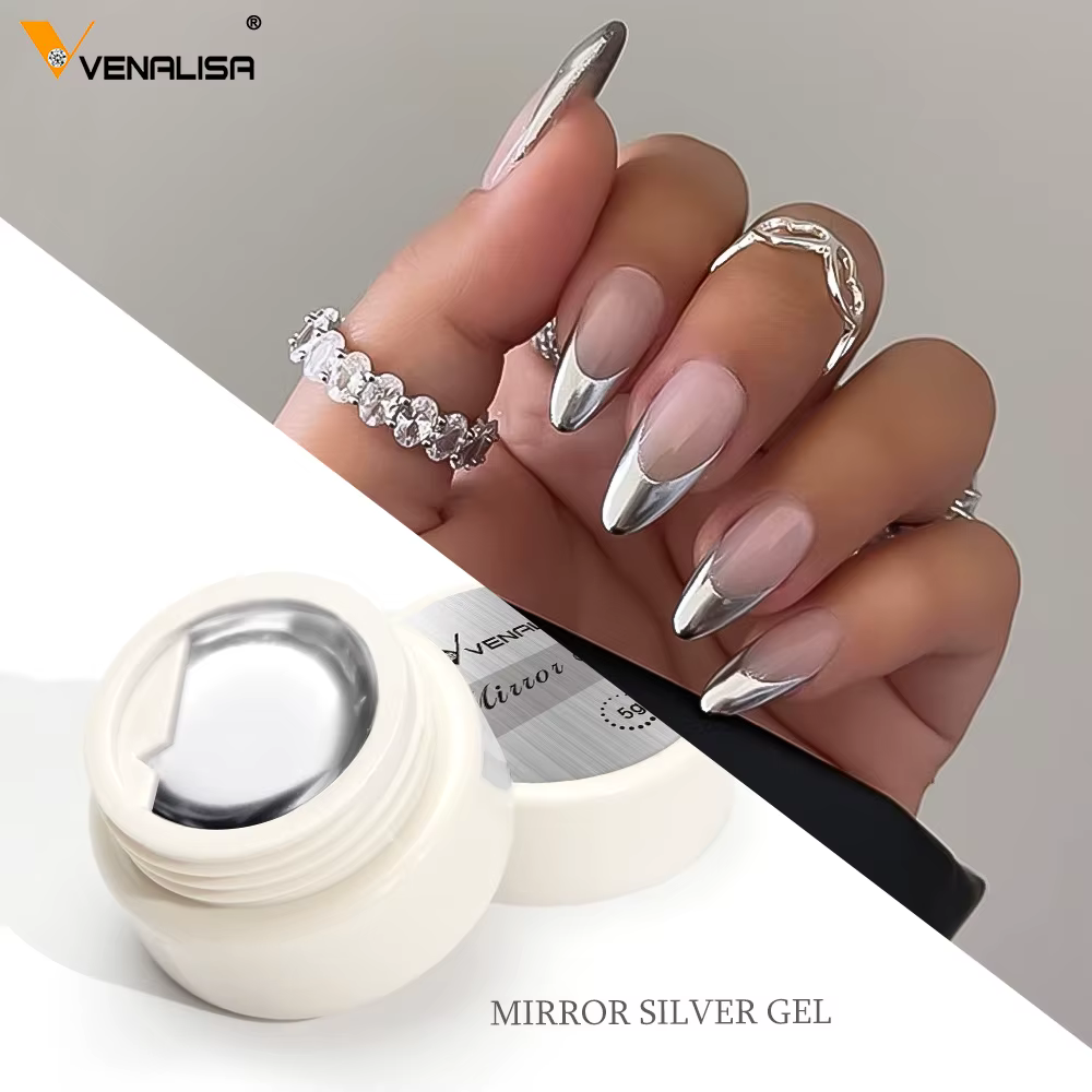 Venalisa 5ml nouveau Gel métallique UV argent or effet miroir renforcer garder les ongles C Arc UV Gel de Construction 5D Gel de modélisation