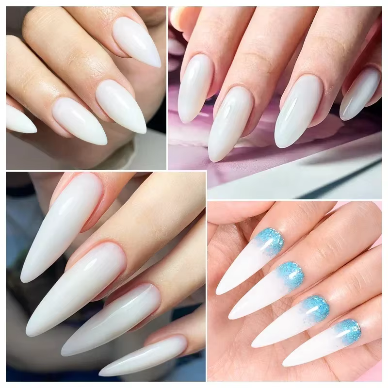 MSRUIOO 8ml Vernis à ongles gel laiteux blanc translucide pour manucure