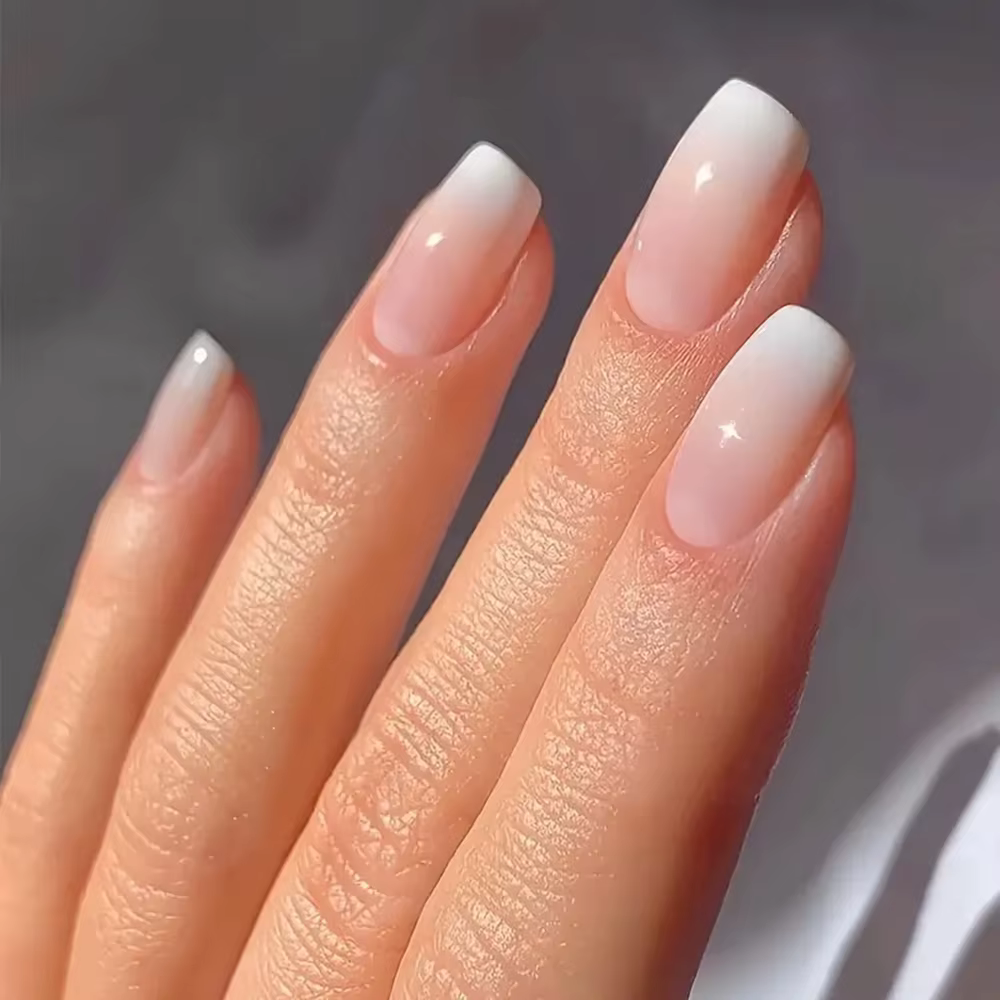 ARTAUG 24 pièces brillant rose presse sur ongles moyen carré faux